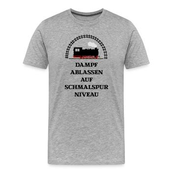 Dampf Ablassen Schmalspur - Männer Premium Bio T-Shirt - Grau meliert - Vorne - Damien (186cm)