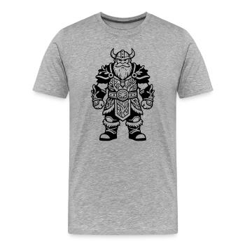 Dwarf with armor - Men's Premium Organic T-Shirt - heather grey - Front - Damien (186cm)