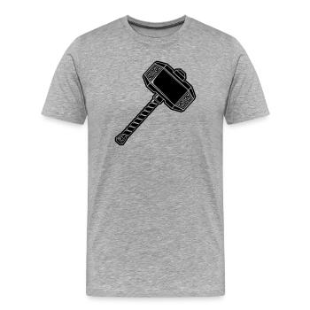 War Hammer - Männer Premium Bio T-Shirt - Grau meliert - Vorne - Damien (186cm)