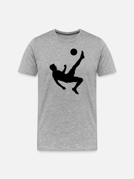 Soccer Action Shot Silhouette Logo - Men's Premium Organic T-Shirt - heather grey