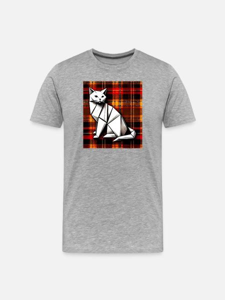 cat - Men's Premium Organic T-Shirt - heather grey
