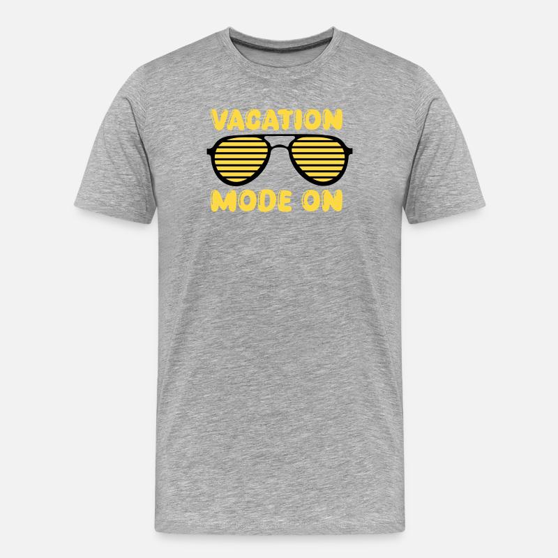 Vacation Mode On Retro - Männer Premium Bio T-Shirt - Grau meliert