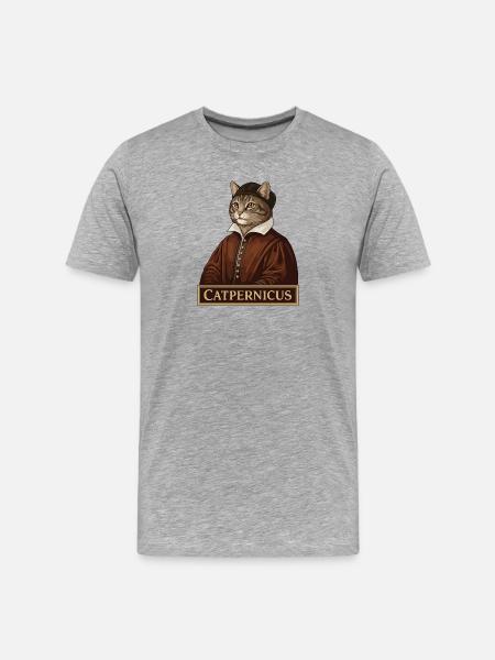 Catpernicus Nicolaus Copernicus Astronomer Cat - Men's Premium Organic T-Shirt - heather grey