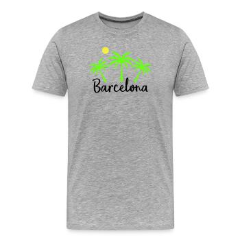 Barcelone - T-shirt bio Premium Homme - gris chiné - Devant - Damien (186cm)