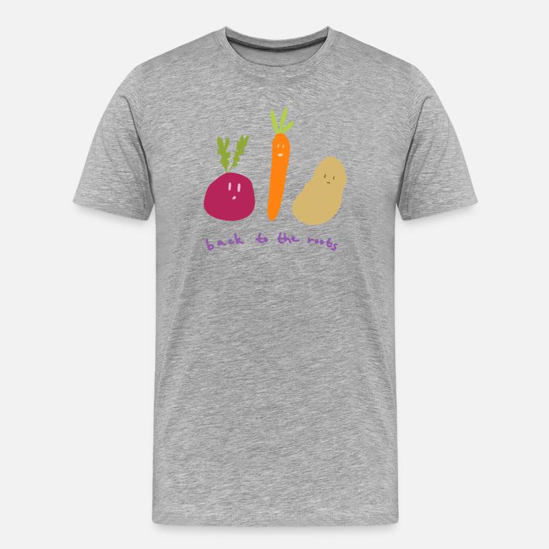 Back to the roots - Männer Premium Bio T-Shirt - Grau meliert
