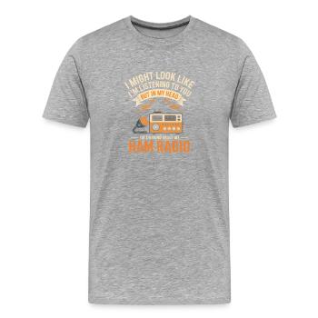 Amateurfunk Tagträume Tee - Männer Premium Bio T-Shirt - Grau meliert - Vorne - Damien (186cm)