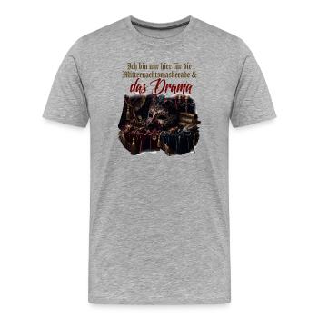 Mitternachtsmaskerade und Drama - Männer Premium Bio T-Shirt - Grau meliert - Vorne - Damien (186cm)