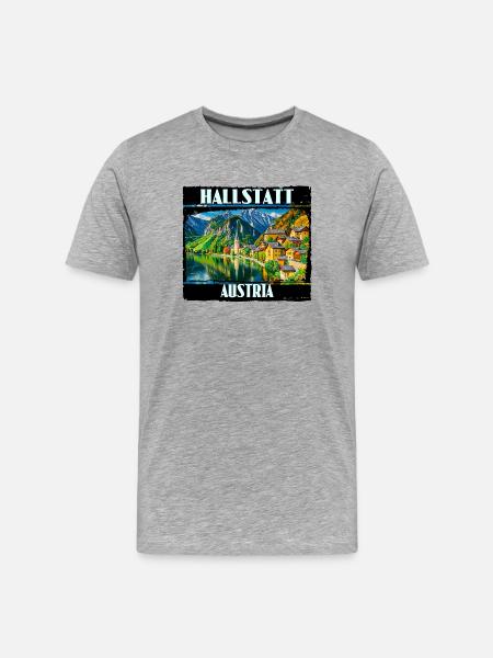 Hallstadt, Austria - Men's Premium Organic T-Shirt - heather grey