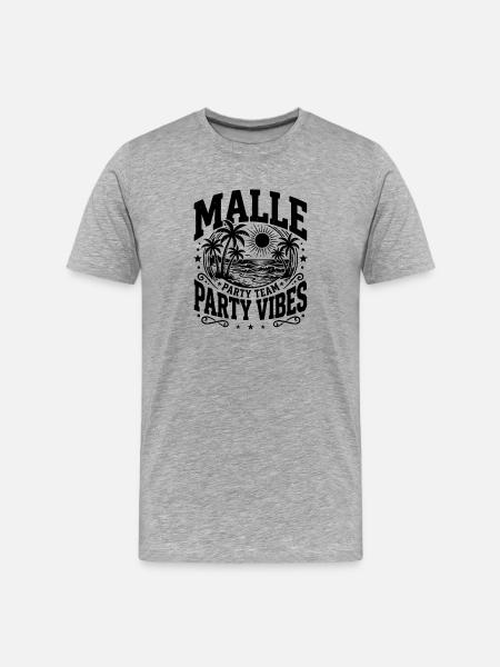 Malle Party Vibes Saying - Men's Premium Organic T-Shirt - heather grey