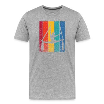 Tissu vertical Acrobaties aériennes vintage Soie aérienne - T-shirt bio Premium Homme - gris chiné - Devant - Damien (186cm)