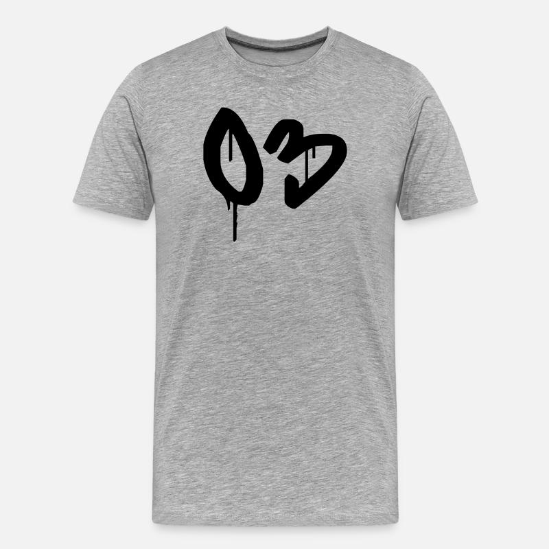 Nummer 03 Urbaner Graffiti-Stil - Männer Premium Bio T-Shirt - Grau meliert