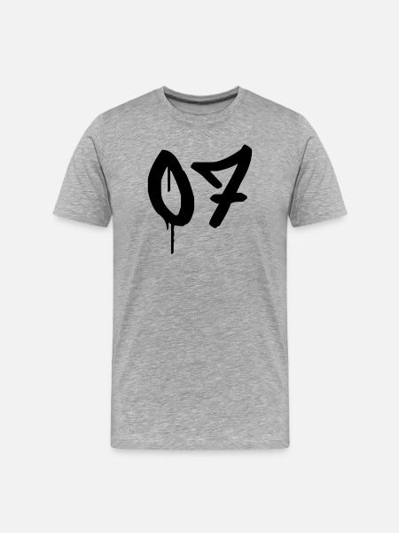 Nummer 07 Urbaner Graffiti-Stil - Männer Premium Bio T-Shirt - Grau meliert