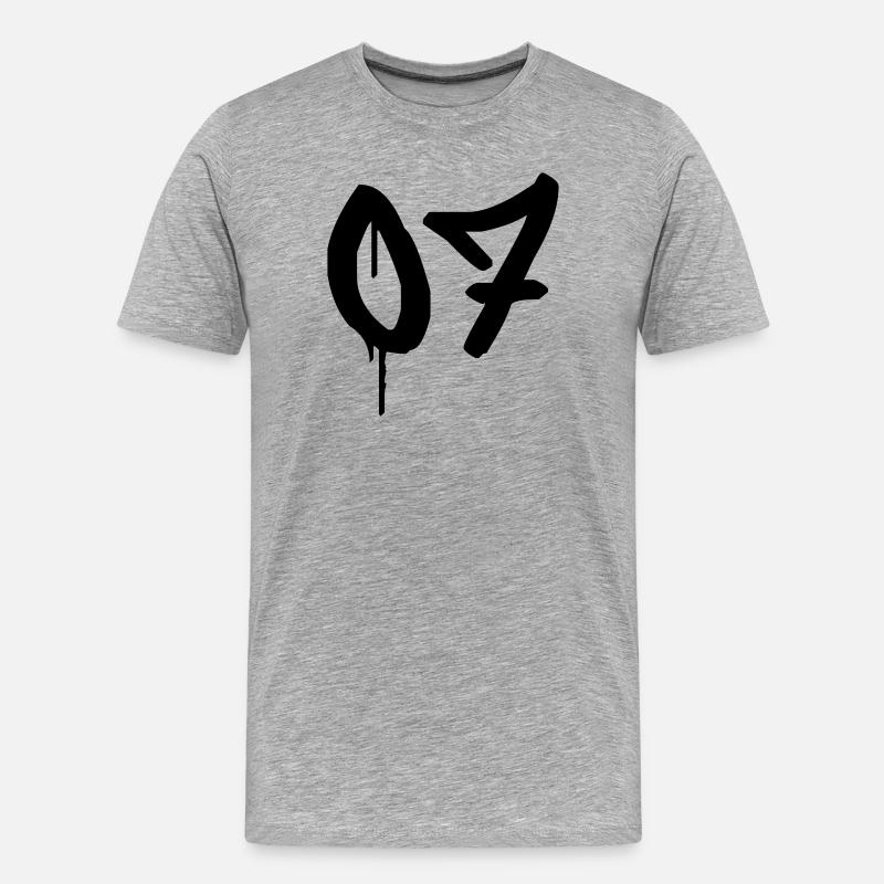 Nummer 07 Urbaner Graffiti-Stil - Männer Premium Bio T-Shirt - Grau meliert