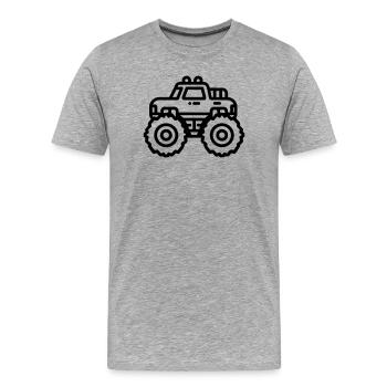 monster truck - T-shirt bio Premium Homme - gris chiné - Devant - Damien (186cm)