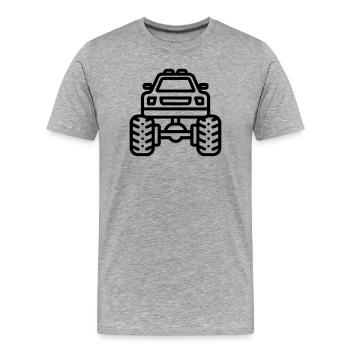monster truck - T-shirt bio Premium Homme - gris chiné - Devant - Damien (186cm)
