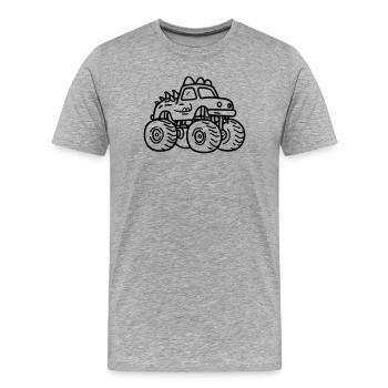 monster truck - T-shirt bio Premium Homme - gris chiné - Devant - Damien (186cm)