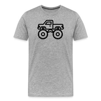 monster truck - T-shirt bio Premium Homme - gris chiné - Devant - Damien (186cm)
