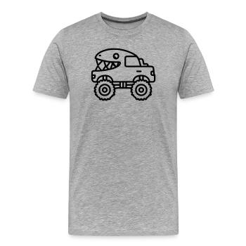 monster truck - T-shirt bio Premium Homme - gris chiné - Devant - Damien (186cm)