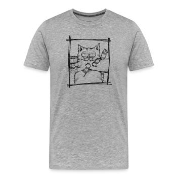 Food time - Männer Premium Bio T-Shirt - Grau meliert - Vorne - Damien (186cm)
