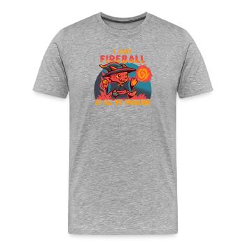 I Cast Fireball at all my problems - Men's Premium Organic T-Shirt - heather grey - Front - Damien (186cm)