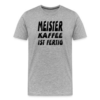 Meister - Männer Premium Bio T-Shirt - Grau meliert - Vorne - Damien (186cm)