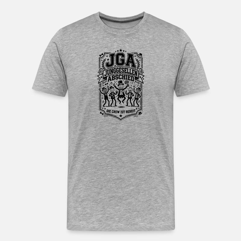 Junggesellenabschied Jga Spruch - Männer Premium Bio T-Shirt - Grau meliert