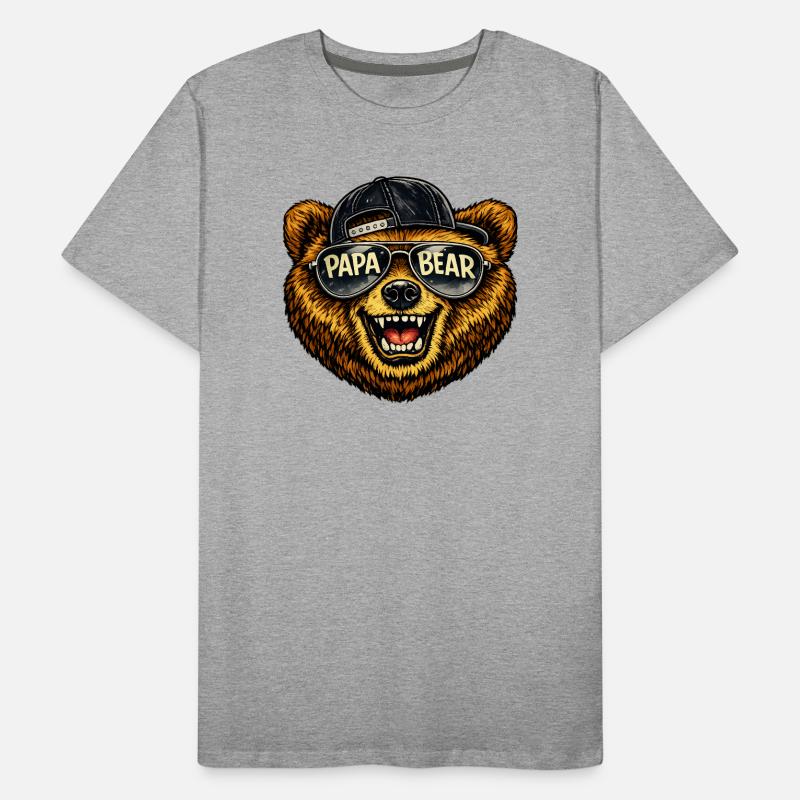 Papa Bear Sunglasses Cap Design Men's Premium Organic T-Shirt