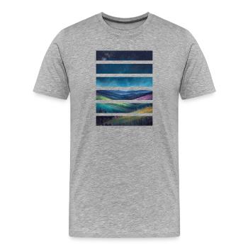 Schichten der Nachtlandschaften - Männer Premium Bio T-Shirt - Grau meliert - Vorne - Damien (186cm)