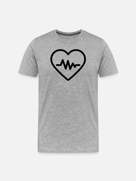 heartbeat - Men's Premium Organic T-Shirt - heather grey