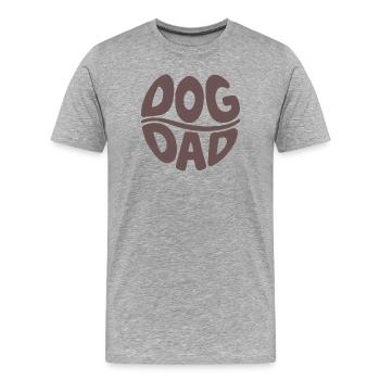 Dog Dad Hundevater Design - Men's Premium Organic T-Shirt - heather grey - Front - Damien (186cm)