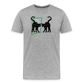 Mirror the Kitten, Abstraction - Men's Premium Organic T-Shirt - heather grey - Front - Damien (186cm)