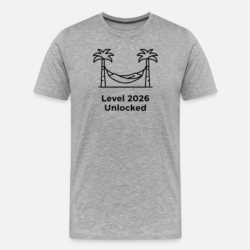  Level 2026 Unlocked Hängematte - Männer Premium Bio T-Shirt - Grau meliert