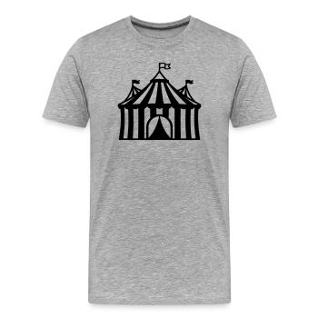 Zirkuszelt Manege Event Logo - Männer Premium Bio T-Shirt - Grau meliert - Vorne - Damien (186cm)