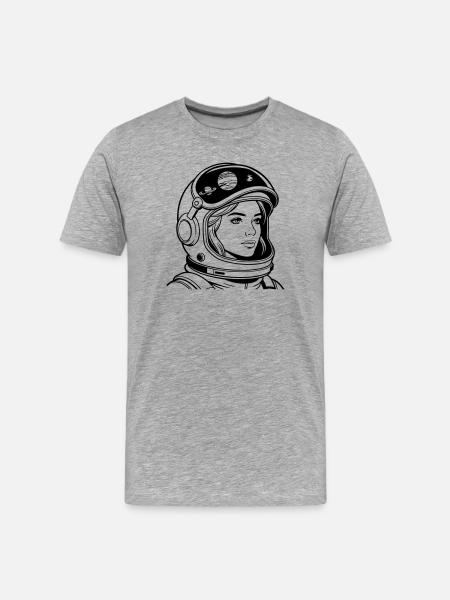 Space woman - Men's Premium Organic T-Shirt - heather grey