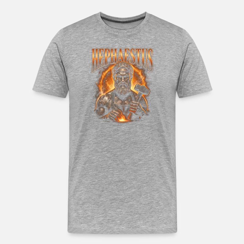 Hephaestus Schmiedekunst - Männer Premium Bio T-Shirt - Grau meliert