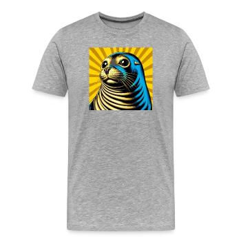 Siegel - Männer Premium Bio T-Shirt - Grau meliert - Vorne - Damien (186cm)