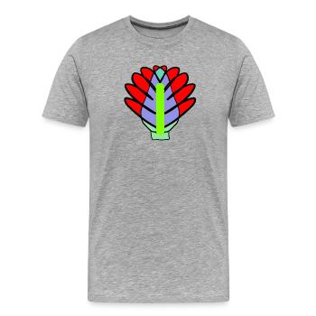 Flower Flowers Lotus Blossom - Men's Premium Organic T-Shirt - heather grey - Front - Damien (186cm)