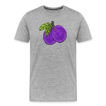 Prunes Fruits Fruit Prunier Jardin - T-shirt bio Premium Homme - gris chiné - Devant - Damien (186cm)
