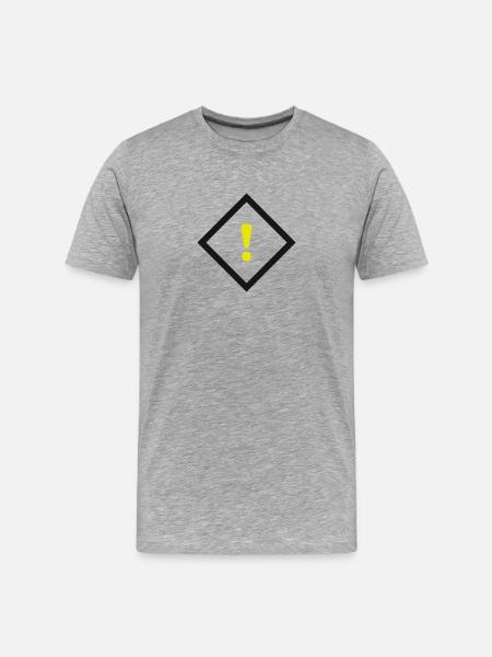 Warnschild - Männer Premium Bio T-Shirt - Grau meliert