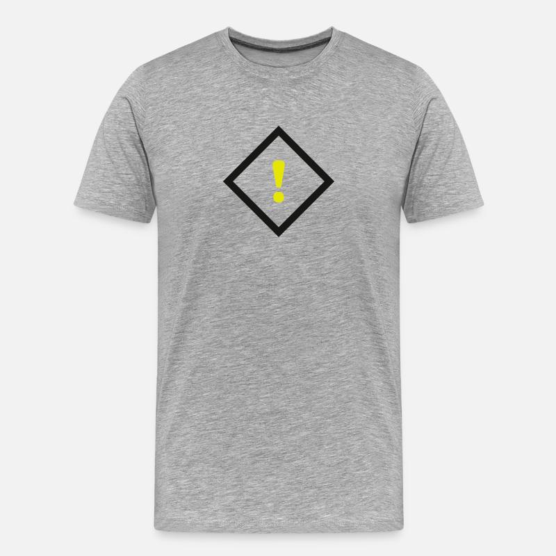 Warnschild - Männer Premium Bio T-Shirt - Grau meliert