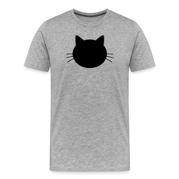 Tête de chat - T-shirt bio Premium Homme - gris chiné - Devant - Damien (186cm)