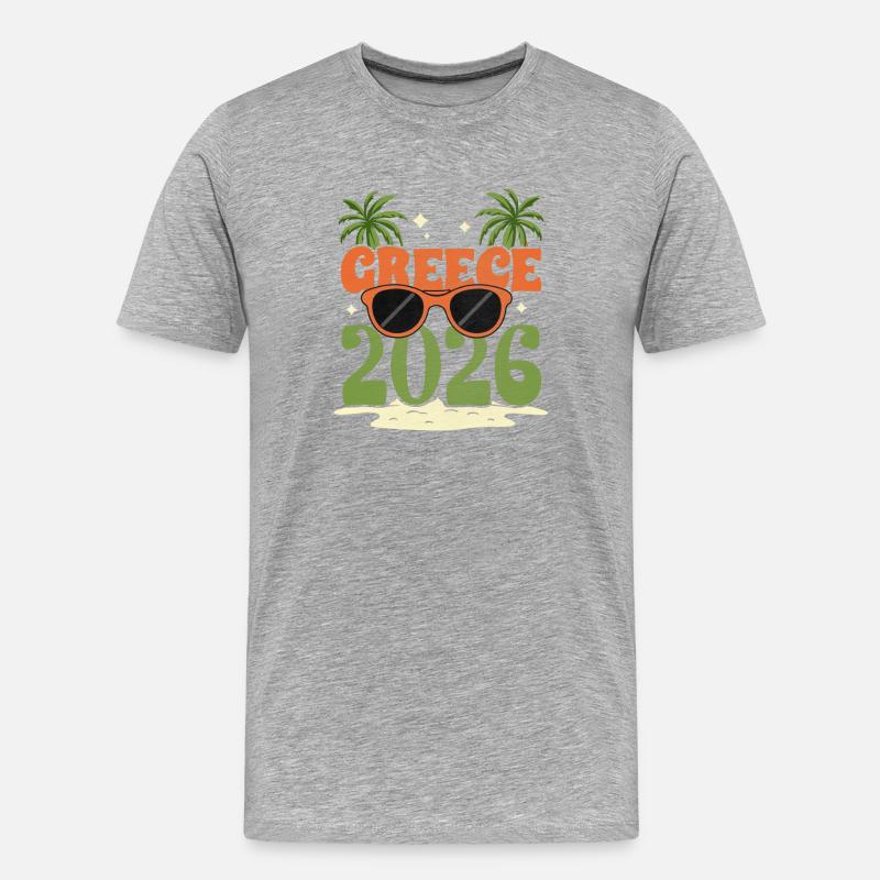 Greece 2026 - Männer Premium Bio T-Shirt - Grau meliert
