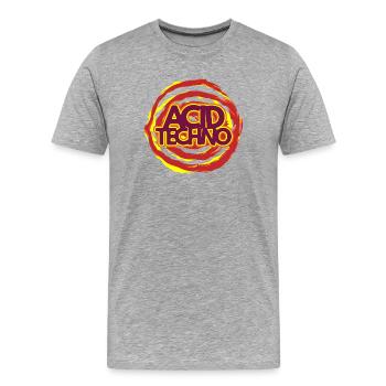 Acid Techno Neon Logo - Men's Premium Organic T-Shirt - heather grey - Front - Damien (186cm)