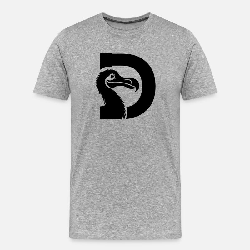  D Dodo Alphabet Tierfreund Lustiger - Männer Premium Bio T-Shirt - Grau meliert