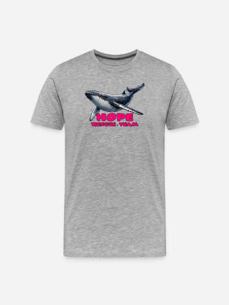 Hope Rettungsteam Wal - Männer Premium Bio T-Shirt - Grau meliert