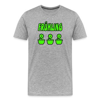 Frühling - Männer Premium Bio T-Shirt - Grau meliert - Vorne - Damien (186cm)