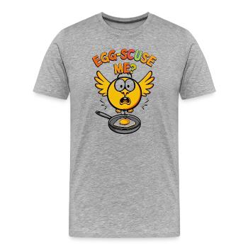 Entschuldigung? - Männer Premium Bio T-Shirt - Grau meliert - Vorne - Damien (186cm)