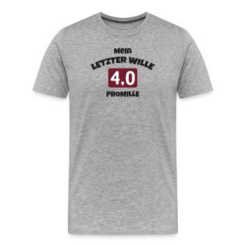 Mein-letzter-wille - Männer Premium Bio T-Shirt - Grau meliert - Vorne - Damien (186cm)