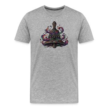 Cloche de crâne néon - T-shirt bio Premium Homme - gris chiné - Devant - Damien (186cm)