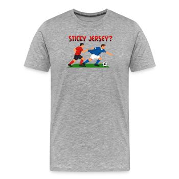 Sticky Jersey, Foul im Fußball - Männer Premium Bio T-Shirt - Grau meliert - Vorne - Damien (186cm)